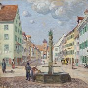 Ansicht Marktplatz Villingen, Alberg Säger, 1923