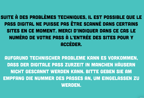 Technisches Problem digitaler Pass