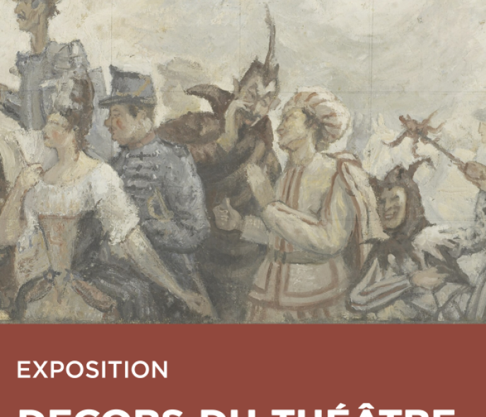 Various theatrical characters are depicted