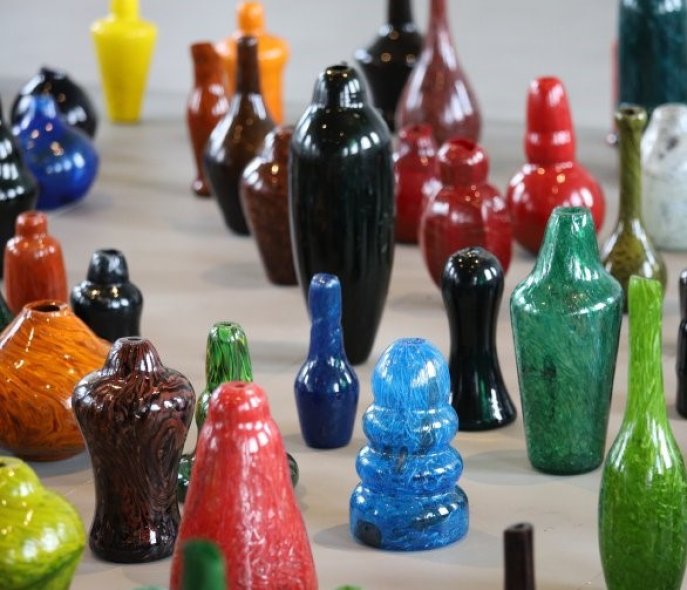 Glass vases in different colors