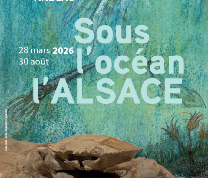 The poster shows a crab on the seabed
