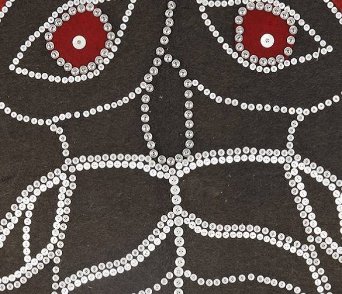 Knopfdecke, Haida, Britisch Kolumbien, Kanada, 19. Jahrhundert, Museum Natur und Mensch – Städtische Museen Freiburg, Foto: Axel Killian 