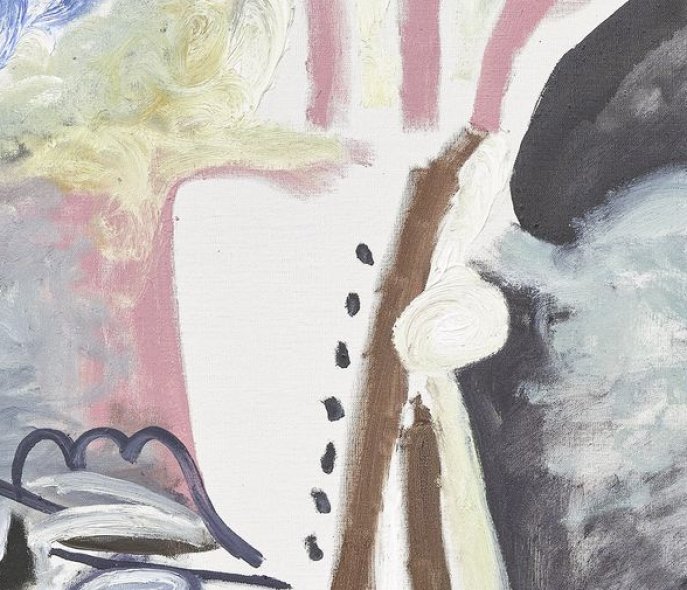 PABLO PICASSO, LE PEINTRE ET SON MODÈLE, 26.3.1963 Öl auf Leinwand, 130 x 162 cm Esther Grether Familiensammlung © Succession Picasso / 2022, ProLitteris, Zürich