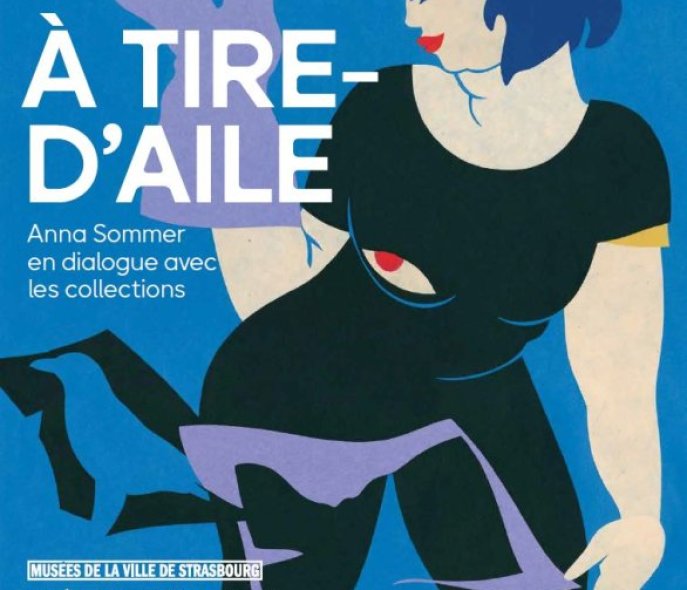 A poster showing a woman looking at a shoe