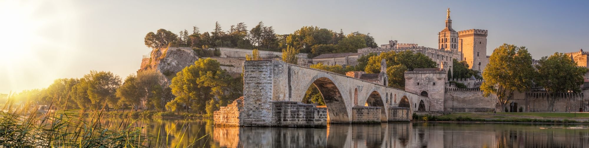 Avignon old bridge during sunset in Provence, France By Tomas Marek