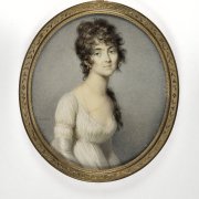 Jean-Urbain Guérin, Portrait de Jeanne Fanny Noisette, vers 1800. miniature sur ivoire. Photo : M.Bertola / Musées de Strasbourg