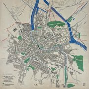 Franz und Paul Wilde, Projekt-Idee für die Umleitung des Rheins in Basel, 1932, Sammlung Peter Suter, Basel Franz und Paul Wilde, Projekt-Idee für die Umleitung des Rheins in Basel, 1932, Sammlung Peter Suter, Basel