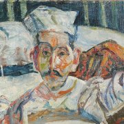 Chaïm Soutine, Le Cuisinier de Cagnes [Der Koch von Cagnes], um 1924, Öl auf Leinwand, 61 x 51 cm, Kunstmuseum Bern, Legat Georges F. Keller 1981