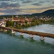 Die Holzbrücke im 19. Jahrhundert, K. Weyser Die Holzbrücke im 19. Jahrhundert, K. Weyser
