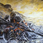 Stefan Bergmann: Glut, 1986 - Acryl auf Leinwand