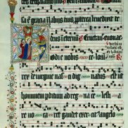 Antiphonarium aus dem Dominikanerinnenkloster St. Katharina, 2. Hälfte 15. Jhd., Adelhausenstiftung Freibug Eine Buchseite in Mittelhochdeutsch.