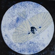 Otter-17, Otto Fliegt XI, 2022, 60 x 50 cm, Linolschnitt, Foto: Eyal Pinkas 