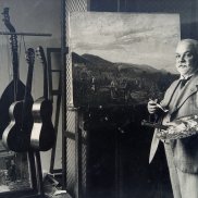 Heinrich Strieffler vor seiner Staffelei im Atelier_1930er Heinrich Strieffler vor seiner Staffelei im Atelier_1930er