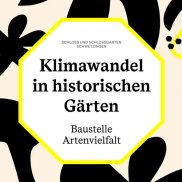 Werbeplakat für Outdoor-Ausstellung "Klimawandel in historischen Gärten" in Schloss und Schlossgarten Schwetzingen