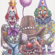 Zeichnung von Clowns