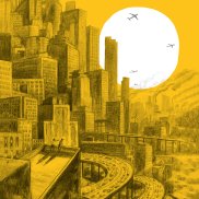 Sonnenuntergang hinter Skyline