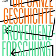Flyer Vorderseite mit Aufschrift mit dem Titel in Orange-Grün auf weissem Hintergrund