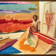Frankenthaler in her studio on East 83rd Street, New York, 1974