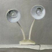 Vija Celmins, Lamp #1, 1964, Oil on canvas, 62.2 x 88.9 cm, Vija Celmins, Courtesy Matthew Marks Gallery, © Vija Celmins, Courtesy Matthew Marks Gallery Photo: Aaron Wax gezeichnete Lampe
