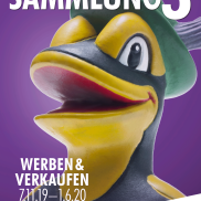 Die Sammlung 3: Werben und Verkaufen Die Werbefigur Lurchi ist das Plakatmotiv der Sammlungssausstellung
