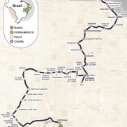 Karte Expedition in den Nordosten Brasiliens