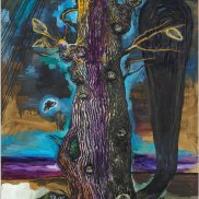 Damien Deroubaix, L'Arbre, 2018. Huile et collage sur toile, 200 x 150 cm. Galerie In Situ - fabienne leclerc, Paris. Photo : Blaise Adilon (c) ADAGP Paris 2019 Damien Deroubaix, L'Arbre, 2018. Huile et collage sur toile, 200 x 150 cm. Galerie In Situ - fabienne leclerc, Paris. Photo : Blaise Adilon (c) ADAGP Paris 2019