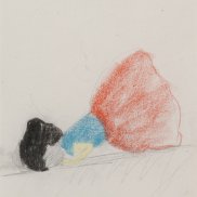 Leiko Ikemura (*1951), Ohne Titel (Liegende), 1996<br> Kohle und Pastell auf Papier, 46×29 cm<br>Aargauer Kunsthaus<br> Schenkung der Ikemura Foundation / Schenkung der Freunde der Aargauischen Kunstsammlung<br>© 2024, ProLitteris, Zürich