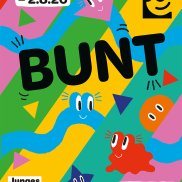 Ausstellungsmotiv der kreativen Mittmachausstellung BUNT