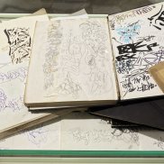 Skizzenbücher von Graffit-Künstler Wolfgang Krell in der Ausstellung