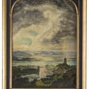 H.A. Bühler, Sponeck, 1932, Tempera auf Presspappe, Sammlung DLM BKBü 33 © Dreiländermuseum / Foto: Axel Hupfer H.A. Bühler, Sponeck, 1932, Tempera auf Presspappe, Sammlung DLM BKBü 33 © Dreiländermuseum / Foto: Axel Hupfer