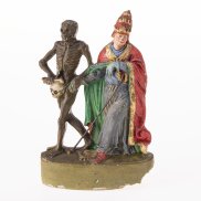 Der Tod und der Pabst, Figurengruppe aus dem Basler Totentanz zum Thema Ablass, Anton Sohn (1822)