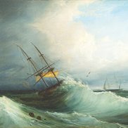 Scheuren: Bewegte See Johann Caspar Scheuren (1810–1887), Bewegte See, 1854 Öl auf Leinwand, Dr. Axe-Stiftung, Bonn