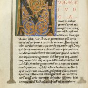 1300 Benediktinerkloster Gengenbach mit eine gezeichnet Abbildung des Klosters.