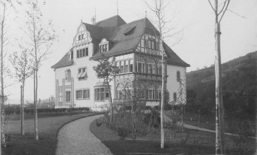 Schwarzweiss-Foto der Villa Langmatt, um 1901, Archiv Museum Langmatt