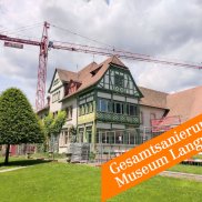 Museum Langmatt mit Baukran, Juni 2024