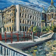 Christopher Lehmpfuhl, Schlossplatz, August 2020 (Detail), Öl auf Leinwand, 180 x 240 cm, Sammlung Würth, Inv. 18801 © 2022, ProLitteris, Zurich Foto: Uwe Walter, Berlin Christopher Lehmpfuhl, Schlossplatz, August 2020 (Detail)