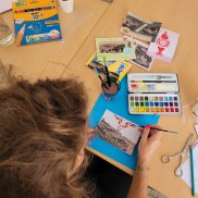 Atelier carte postale & Goûter coloré