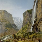 Franz Niklaus König (1765 − 1832), Der Staubbach im Lauterbrunnental, 1804, Öl auf Leinwand, 136,2 x 108 cm Kunstmuseum Bern, Bernische Kunstgesellschaft, Bern. Schenkung der Erben von Frau Sulzberger-König, Frauenfeld