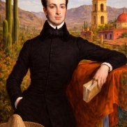 victor schoelcher devant un paysage mexicain
