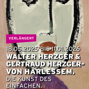 Das Gemälde zeigt vor rosafarbenem Grund einen großen, eiförmigen Kopf in hellem Grün, schwarz umrandet, mit schmalen schwarzen Augen, einem geschwungenen Nasenstrich und rotbraunem Mund. Unterhalb des Kopfes liegt ein violettfarbener Torso mit rotem Rechteck.