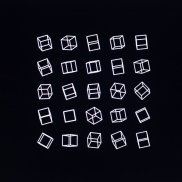 Manfred Mohr, Videostandbild aus Cubic Limit (1973-1974). Video, 4 Min., stumm. Foto: V. Dröber, © the artist. Manfred Mohr, Videostandbild aus Cubic Limit (1973-1974). Video, 4 Min., stumm. Foto: V. Dröber, © the artist.