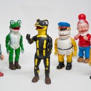 Lurchi und seine Freunde, Stadtgeschichtliche Sammlung Kornwestheim Lurchi und seine Freunde, Kunststofffiguren des Herstellers Salamander aus der Stadtgeschichtlichen Sammlung Kornwestheim