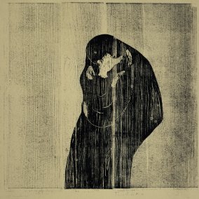 Edvard Munch, The Kiss (1902), gravure sur bois sur vergé, collection du Kunstmuseum Reutlingen
