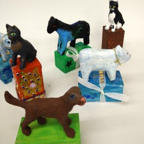 Animaux en papier mâché