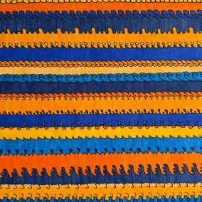 Reprint on fabric of a textile design by Beate Petersen, Photo Museum