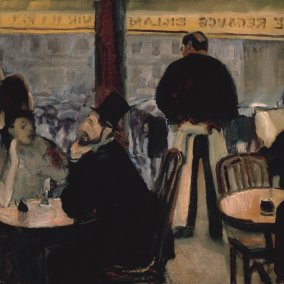 Gemälde Albert Weisgerber, Pariser Café, 1906, Albert-Weisgerber-Stiftung, St. Ingbert, Foto Tom Gundelwein