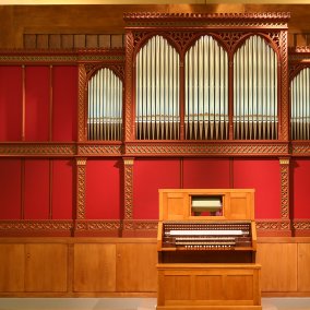 The large Britannic organ in the Sound Art Hall. Photo: Museum of Musical Automata, Seewen SO