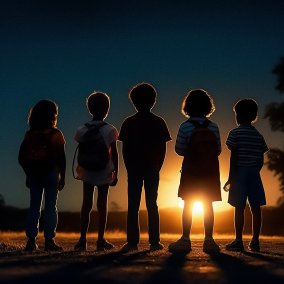 Mini Bande Eine Gruppe Kinder