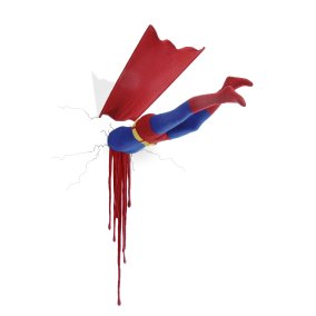 Patricia Waller, o T (Superman), 2011 Wolle, Styropor, Draht, Häkelarbeit, 120 x 60 × 50 cm Courtesy of Galerie Deschler, Berlin © Patricia Waller und VG Bild-Kunst, Bonn 2023