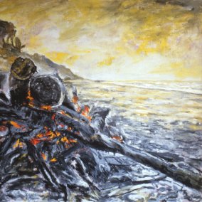 Stefan Bergmann: Glut, 1986 - Acryl auf Leinwand